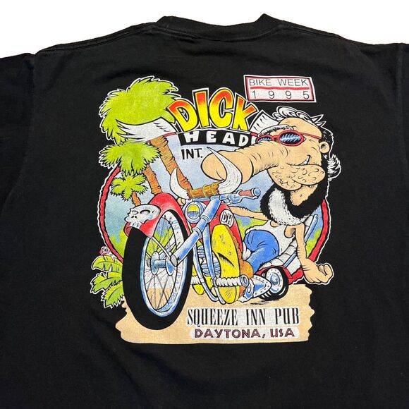Squeeze In Pub Motorcycle Bar Vintage Bike Week 1995 Daytona FL T-Shirt Lg - Picture 4 of 8